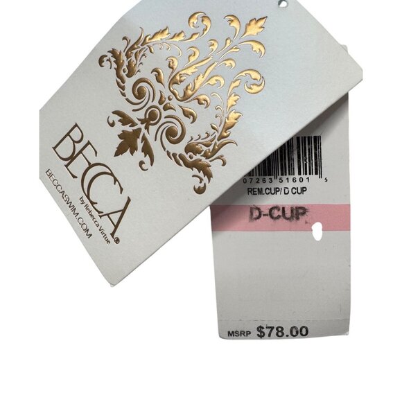 Becca Tie Back D Cup NWT Swimsuit Top Removable Pads Adjustable $78 - Picture 6 of 13